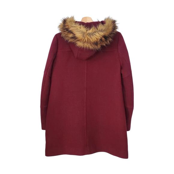 J. Crew Chateau Parka in Italian Stadium Cloth Wool Burgundy Red G9093 Size 4 - Picture 2 of 9
